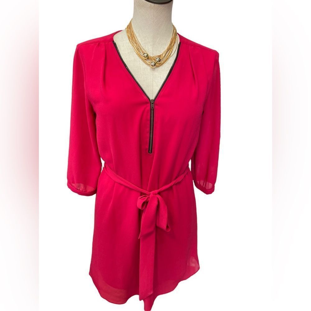 Iz Byer Casual Chic chiffon dress w/ zipper medium